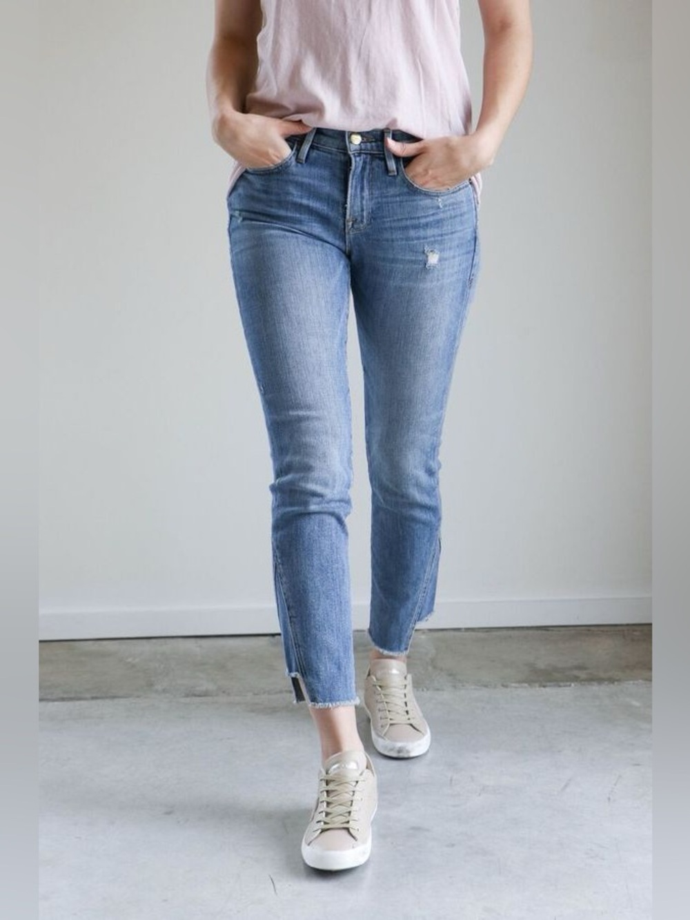 Frame Denim Le Boy‎ Jeans With Gusset in Beaudry Size 27 Relaxed Boyfriend